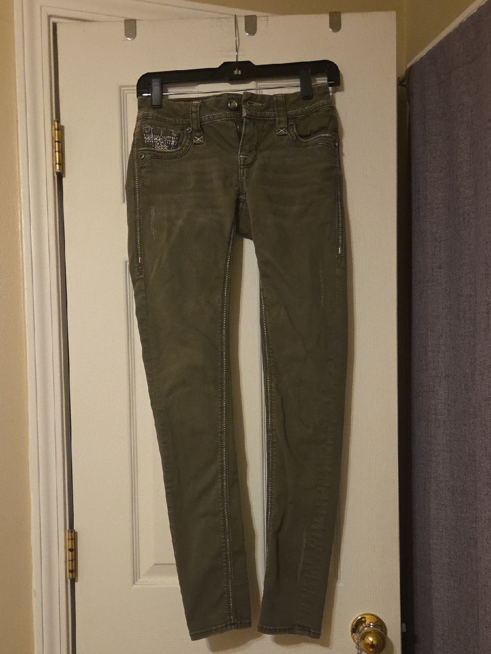 Rock Revival Women's Skinny Jeans Olive Green